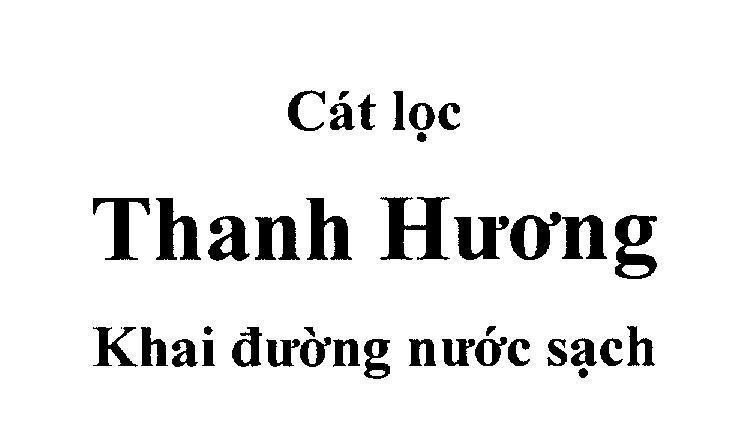 Mẫu nhãn hiệu Thanh Hương Cát lọc Khai đường nước sạch