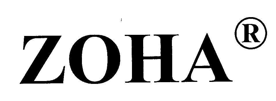 Mẫu nhãn hiệu ZOHA