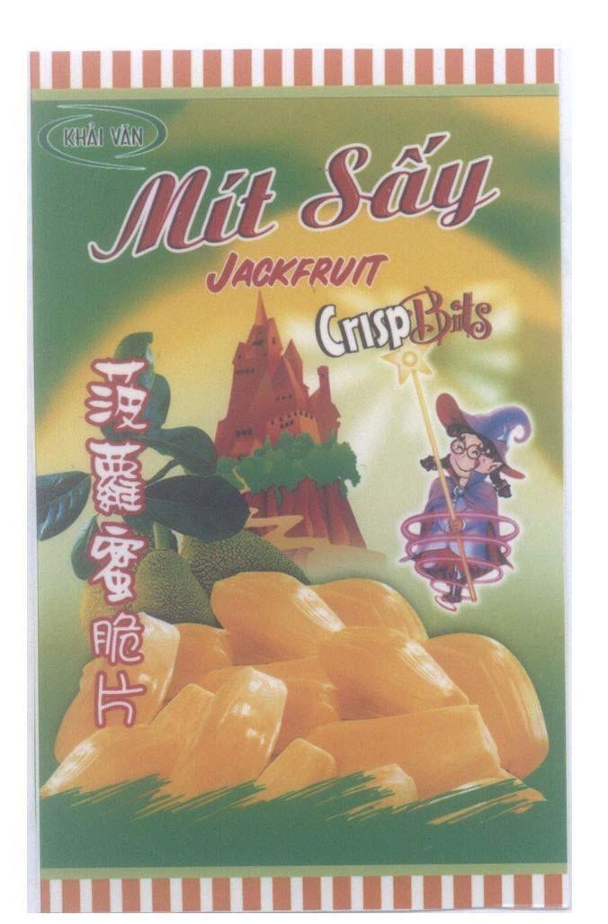Mẫu nhãn hiệu KHAI VĂN, Mít Sấy Jackfruit Crisp bits Crispbits [Polomi jay pen: mít sấy giòn]