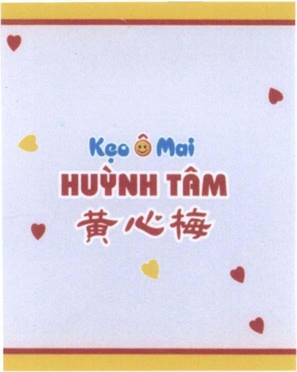 Mẫu nhãn hiệu Huỳnh Tâm Kẹo ô Mai [Huynh Hxin Mei: huỳnh tâm mai]