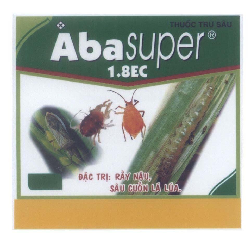 Mẫu nhãn hiệu Abasuper Aba super 1.8EC Đặc Trị: Rầy Nâu, Sâu Cuốn Lá Lúa. Thuốc Trừ Sâu