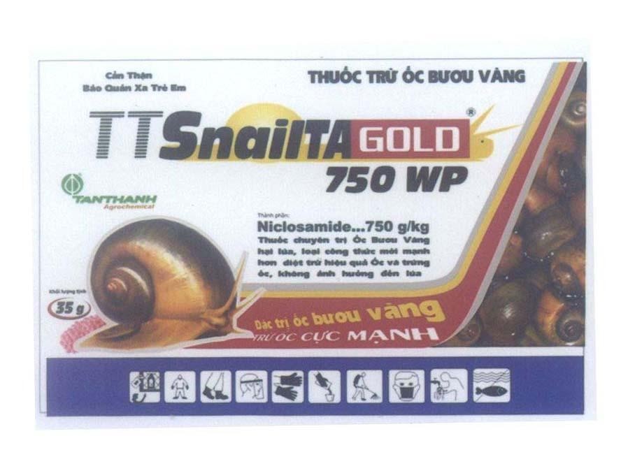 Mẫu nhãn hiệu TT SnailTA GOLD TANTHANH Niclosamide Đặc trị ốc bươu vàng Trừ ốc cực mạnh Thuốc Trừ ốc Bươu Vàng