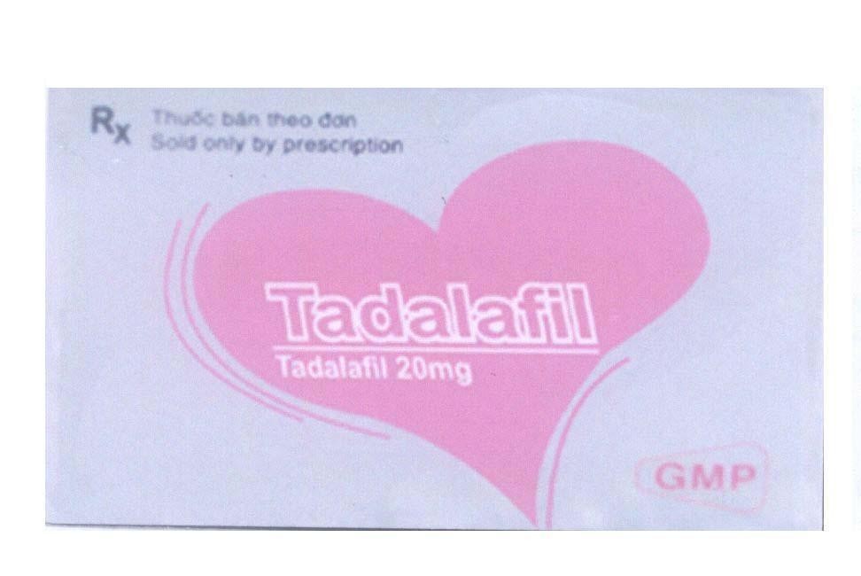 Mẫu nhãn hiệu Tadalafil Rx Thuốc bán theo đơn sold only by prescription GMP
