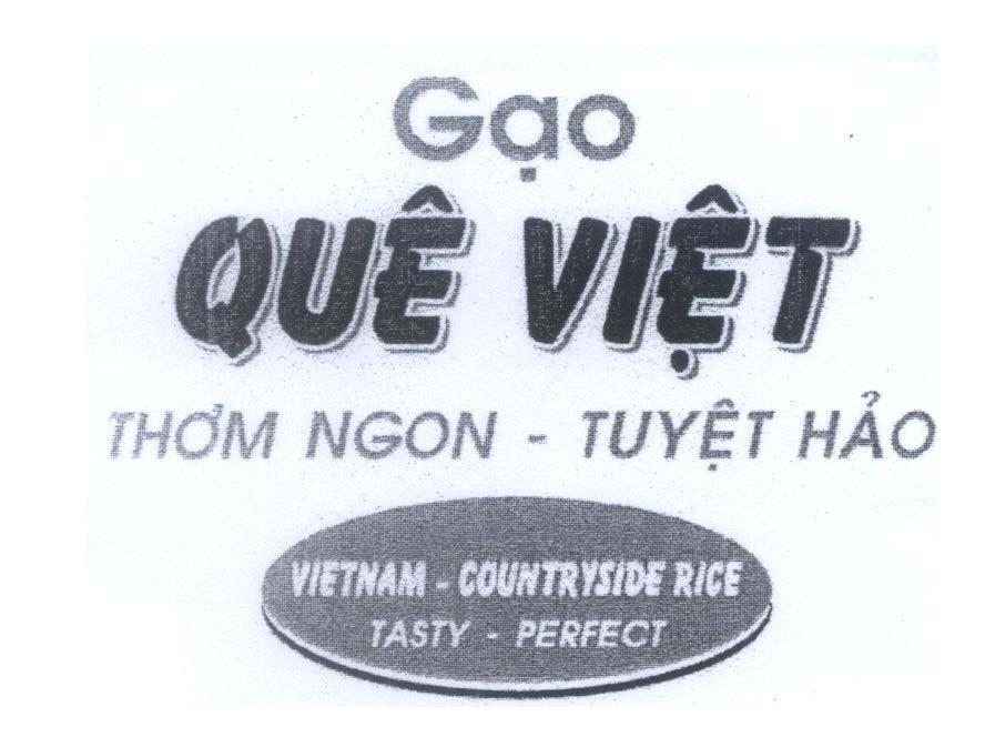Mẫu nhãn hiệu Gạo Quê Việt Thơm Ngon - Tuyệt Hảo VIETNAM - COUNTRYSIDE RICE TASTY - PERFECT