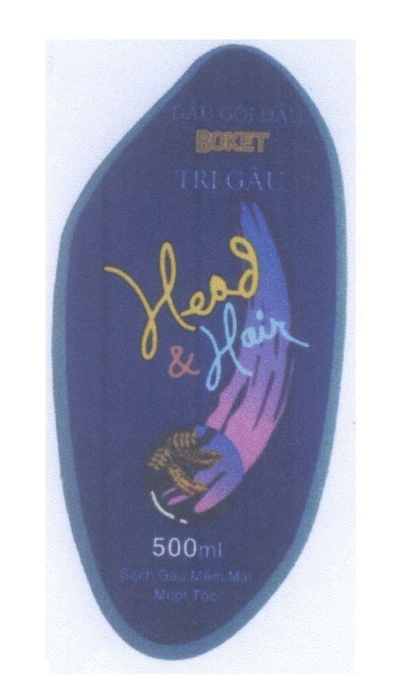 Mẫu nhãn hiệu Dầu Gội Đầu BOKET Trị Gầu Head & Hair Sạch gầu mềm mại mượt tóc