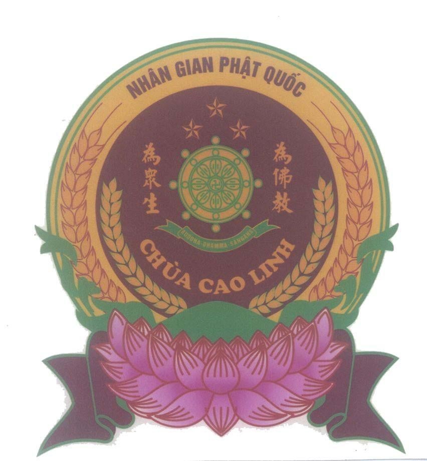 Mẫu nhãn hiệu Chùa Cao Linh Nhân Gian Phật Quốc BUDDHA DHAMMA SANGAHS