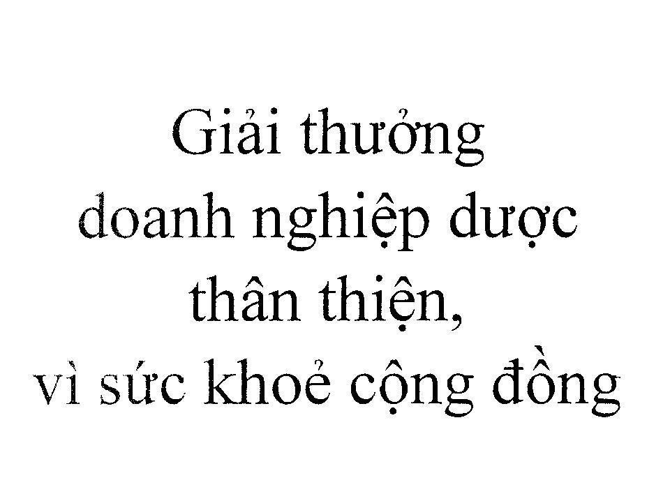 Mẫu nhãn hiệu Giải thưởng doanh nghiệp dược thân thiện, vì sức khoẻ cộng đồng