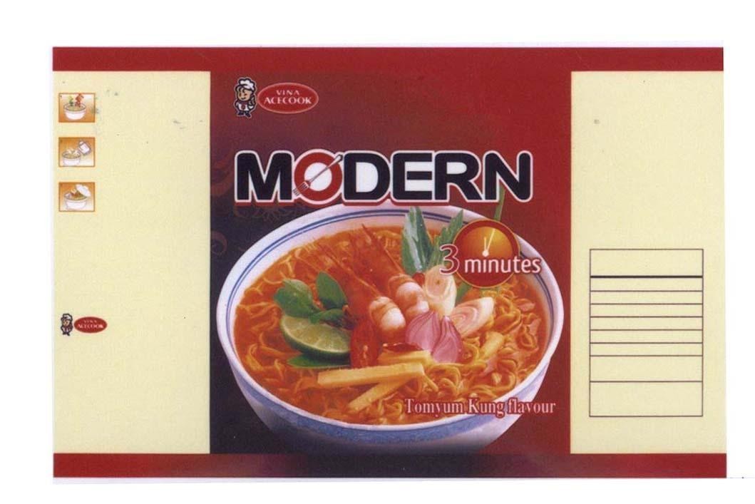 Mẫu nhãn hiệu MODERN VINA ACECOOK 3 minutes Tomyum Kung flavour