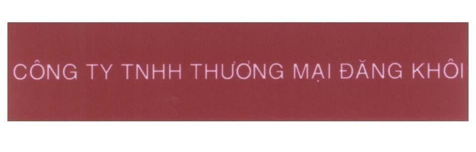 Mẫu nhãn hiệu Công Ty TNHH Thương Mại Đăng Khôi