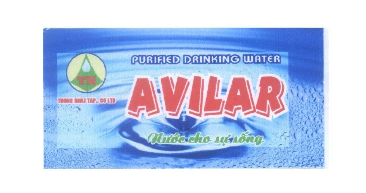 Mẫu nhãn hiệu AVILAR TN THONG NHAT TAP.,CO LTD Nước cho sự sống