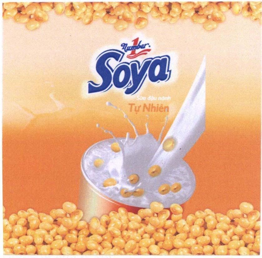Mẫu nhãn hiệu Soya 1 Number Sữa đậu nành Tự Nhiên