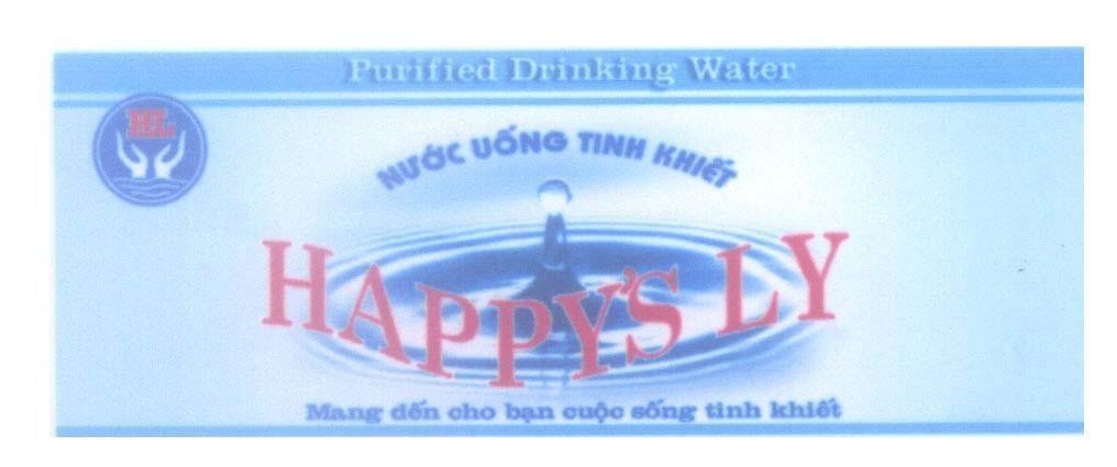 Mẫu nhãn hiệu HL HAPPY'S LY Nước Uống Tinh Khiết Purified Drinking Water Mang đến cho bạn cuộc sống tinh khiết