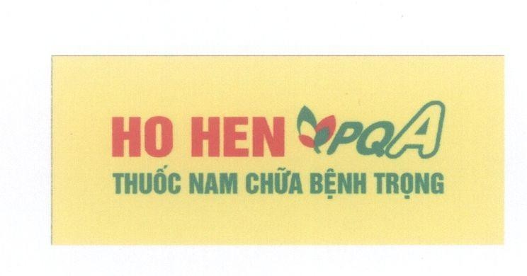 Mẫu nhãn hiệu HO HEN PQA Thuốc Nam Chữa Bệnh Trọng