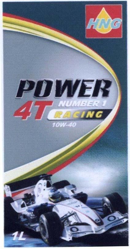 Mẫu nhãn hiệu HNG POWER 4T NUMBER 1 RACING 10W-40 1L