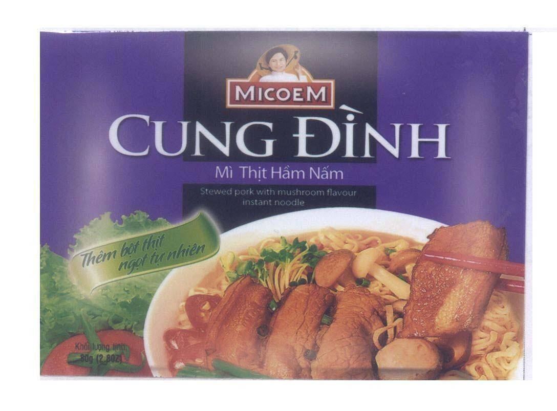 Mẫu nhãn hiệu Cung Đình MICOEM Mì Thịt Hầm Nấm...