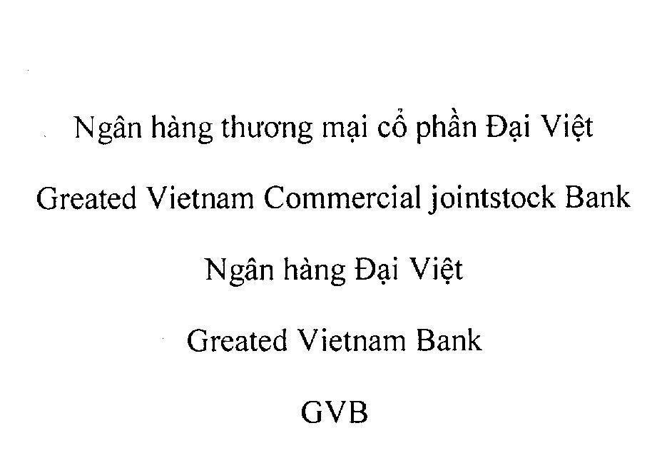 Mẫu nhãn hiệu GVB Ngân hàng thương mại cổ phần Đại Việt Greated Vietnam Commercial Jointstock Bank Ngân hàng Đại Việt Greated Vietnam Bank