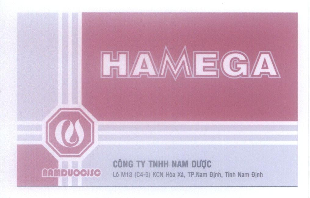 Mẫu nhãn hiệu HAMEGA NAMDUOCJSC Công Ty TNHH Nam Dược