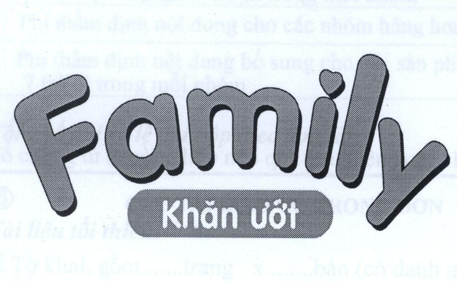Mẫu nhãn hiệu Family Khăn ướt