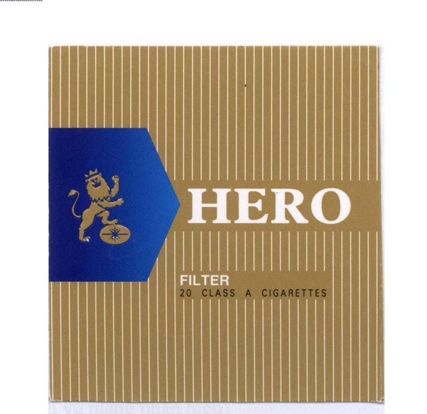 Mẫu nhãn hiệu HERO FILTER 20 CLASS A CIGARETTES