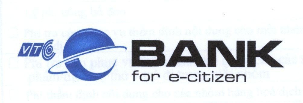 Mẫu nhãn hiệu VTC e BANK for e - citizen
