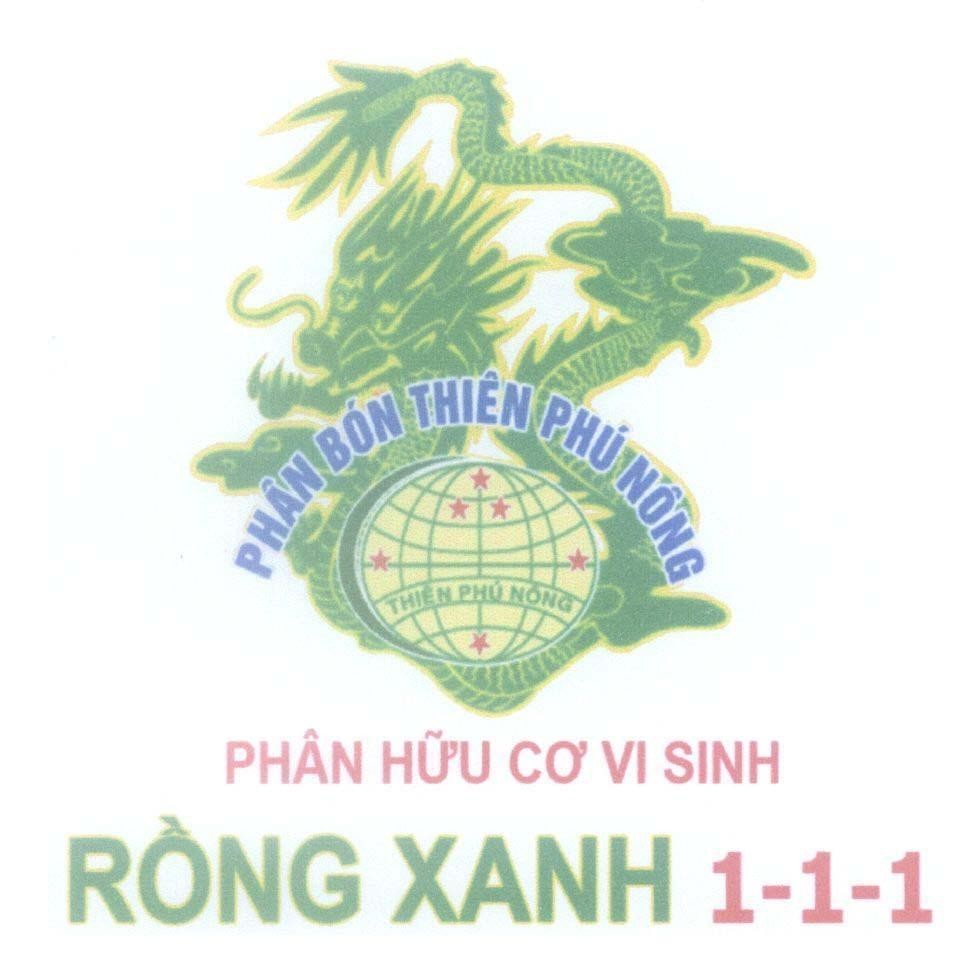 Mẫu nhãn hiệu Phân Bón Thiên Phú Nông Rồng Xanh Phân Hữu Cơ Vi Sinh 1-1-1