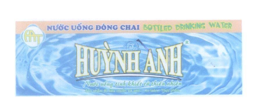 Mẫu nhãn hiệu Huỳnh Anh HAT Nước Uống Đóng Chai BOTTLED DRINKING WATER Nước uống tinh khiết từ thiên nhiên