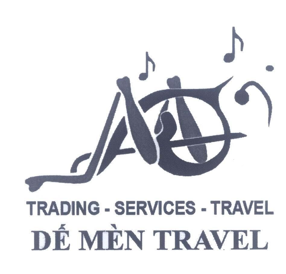 Mẫu nhãn hiệu DM Dế Mèn Travel TRADING - SERVICES - TRAVEL